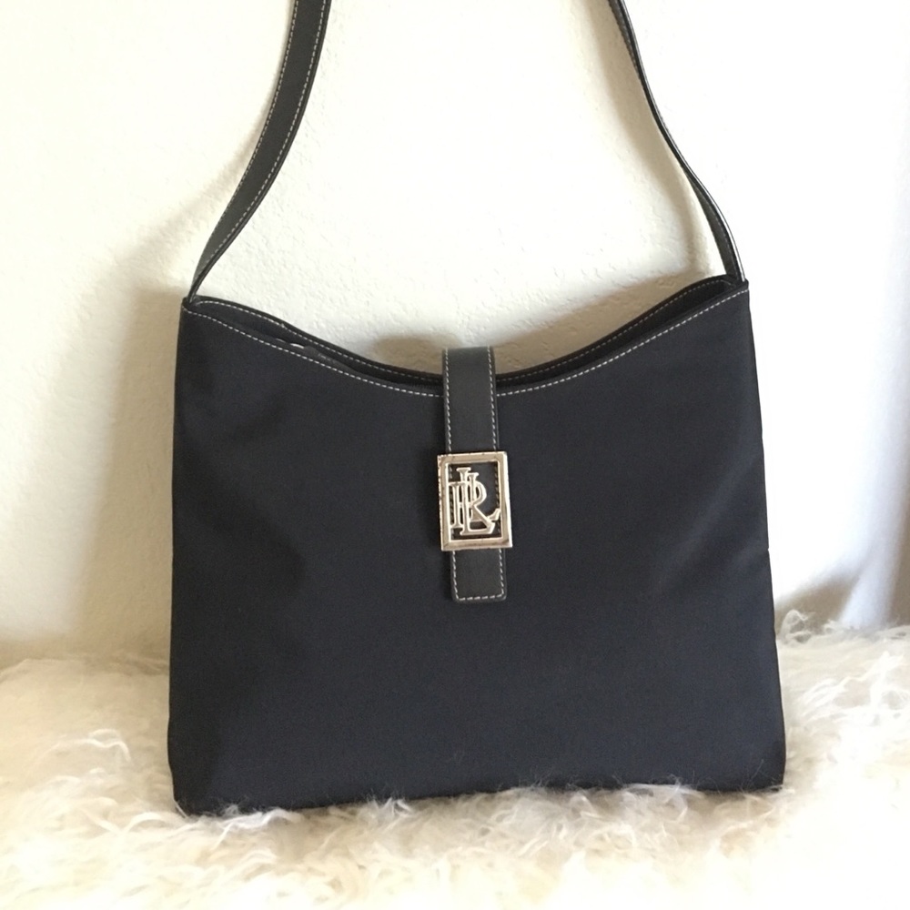 Lauren by Ralph Lauren nylon bag w/ leather strap